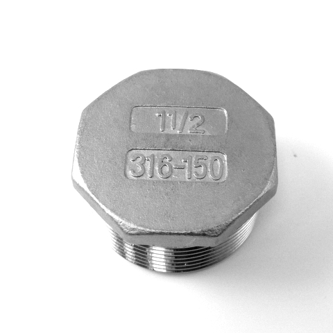 TAPPO MASC. TESTA ESAGONALE INOX AISI 316 FIL.GAS-588