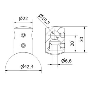 supporto traverse Ø 10 per tubo Ø 42,4 AISI 304 satinato