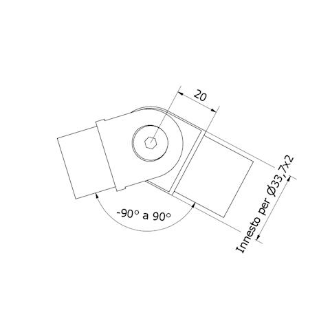 Schema Raccordo snodato in acciaio inox AISI 304 satinato