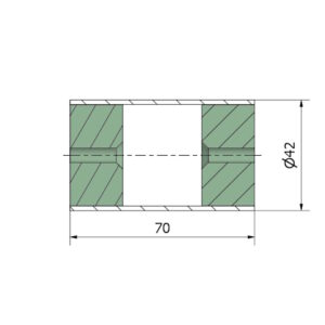 Giunzione in acciaio inox per corrimano in legno da 42