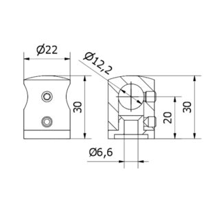 supporto traverse Ø 12 per piatto AISI 304 satinato