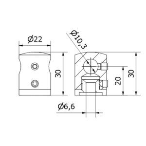 supporto traverse Ø 10 per piatto AISI 304 satinato