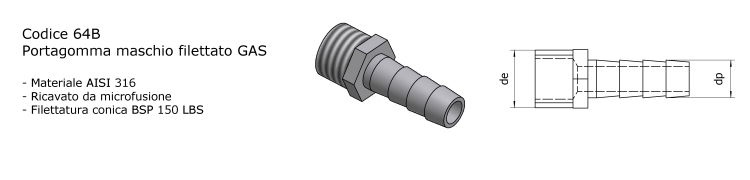 Portagomma Maschio Microfuso AISI 316