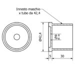 Fissaggio centrale inox per tubo da 42,4