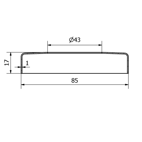 Copripiastra da 85 mm. inox per piastra da 42,4