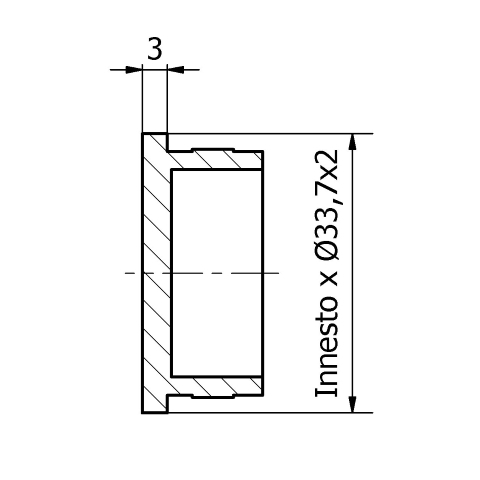 Tappo piatto inox per tubo da 33,7x2