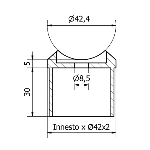 Raccordo a sella inox per tubo da 42,4X2