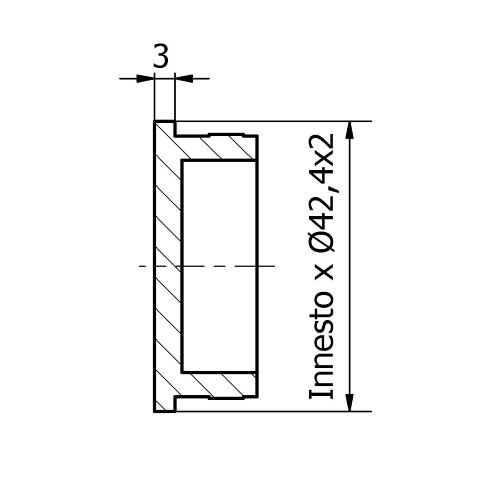 Tappo piatto inox per tubo da 42,4x2