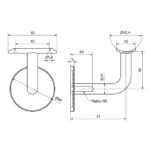 Supporto corrimano tipo 2 inox per tubo da 42,4