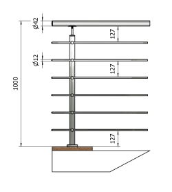 Montante tondo inox da 42 per traverse