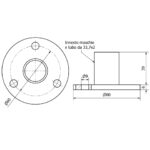 PIASTRA A TERRA Ø 80 x 33,7 mm. AISI 304 SATINATO-9444