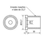 FISSAGGIO CENTRALE Ø 33,7 AISI 304 SATINATO-9454