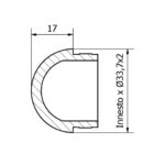 TAPPO SFERICO PER TUBO Ø 33,7 x 2 AISI 304 SATINATO-9507