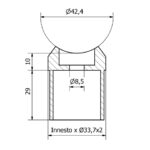 SELLA Ø 42,4 INNESTO TUBO Ø 33,7×2 AISI 304 SATINATO-9494