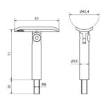 SUP.SNODATO FILET. M8 Ø CORR. Ø 42,4 AISI 304 SATINATO-9485