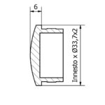 TAPPO BOMBATO PER TUBO Ø 33,7 x 2,0 AISI 304 SATINATO-9508