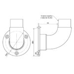 CURVA A 90° CON PIASTRA Ø 42,4 x 2 AISI 316 SATINATO-9462