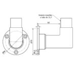 GOMITO A 90° CON PIASTRA Ø 33,7 x 2 AISI 316 SATINATO-9463