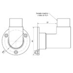 GOMITO A 90° CON PIASTRA Ø 42,4 x 2 AISI 316 SATINATO-9464