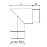 GOMITO A 90° PER TUBO Ø 42,4 x 2 AISI 316 SATINATO-9491