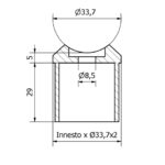 SELLA Ø 33,7 INNESTO TUBO Ø 33,7×2,0 AISI 304 SATINATO-9493