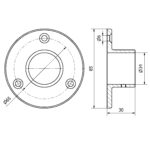 PIASTRA FEMMINA PER Ø 33,7 AISI 304 SATINATO-9452