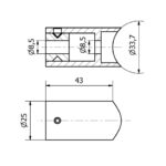 STAFFA TIPO 3 PER CORRIMANO Ø 33,7 AISI 304 SATINATO-9503