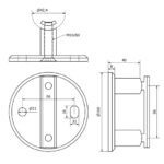 PIASTRA LATERALE Ø 100 x 42,4 mm. AISI 304 SATINATO-9460