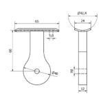 SUPPORTO CORR. Ø 42,4 x DOPPIO PIATTO AISI 304 SATINATO-9514