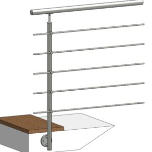 MONTANTE LATERALE Ø 33,7 PER TRAVERSE AISI 304 SATINATO-1688