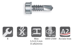 Vite autoperforante per cuciture inox