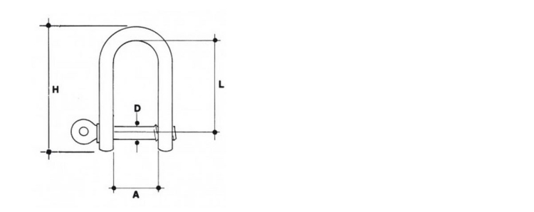 Grilli diritti in acciaio inox AISI 316 per fune