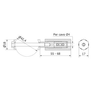 tirante per cavo Ø 4 AISI 304 satinato