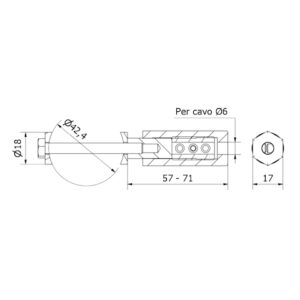 tirante per cavo Ø 6 AISI 304 satinato