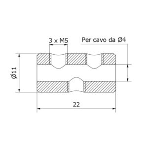 morsetto per cavo Ø 4 AISI 304