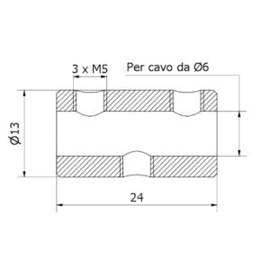 morsetto per cavo Ø 6 AISI 304