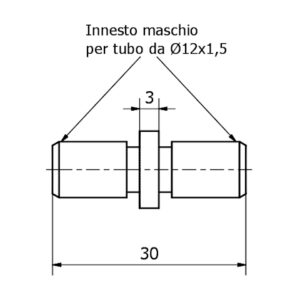 giunzione per tubo ø 12x1,5 AISI 316 satinato