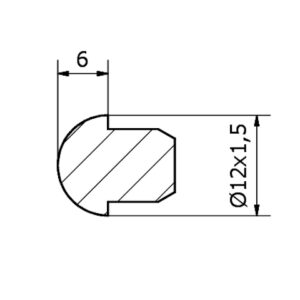 tappo per tubo Ø 12×1,5 AISI 316 satinato.