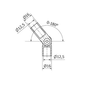 raccordo snodato per tondo ø 12 AISI 316 satinato