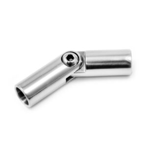 Raccordo snodato per tondo Ø 12 in acciaio inox AISI 316 lucido