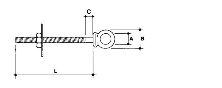 Bullone ad occhio fisso in acciaio inox aisi 316