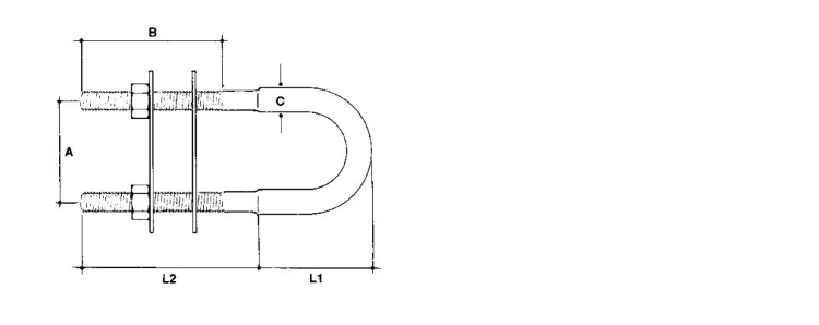 Cavallotto ad U in acciaio inox aisi 316