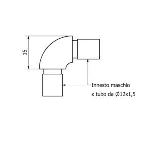 Curva acciaio inox aisi satinato per tubo diametro 12 e spessore 1,5