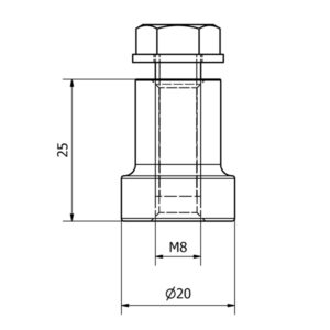 distanziale inox AISI 304 per asta cremagliera per cancelli scorrevoli