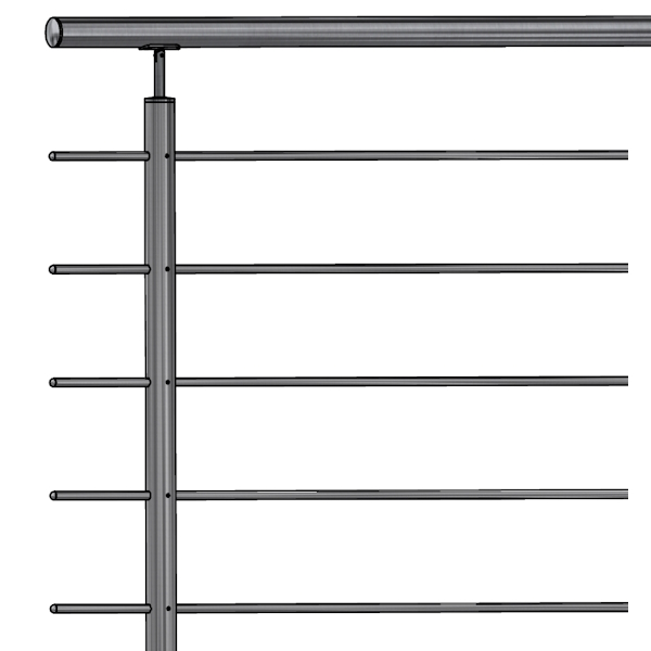 Montante tondo in acciaio inox con fori passanti