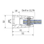 pince 52×52 plate verre 8-12,76 AISI 316 brossée