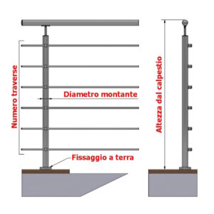 MONTANTE TONDO INOX PER TRAVERSE - immagine 9