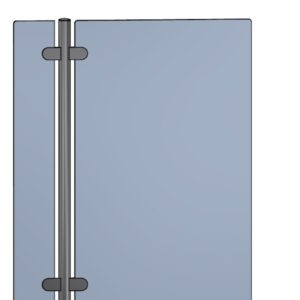 Paletto tondo in acciaio inox con pinze per vetri. Disponibile in AISI 304 e AISI 316 in finitura lucida e satinata.